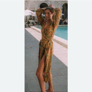 🔥Sales Faithfull The Brand X Anthropologie Le Figuaro Floral Wrap Dress Size XS